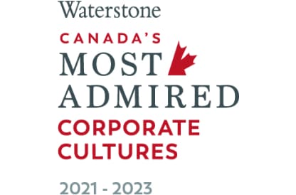 Logotipo do prmio Waterstone Canada's most admired corporate cultures 2021-2023
